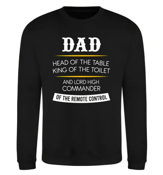 Свитшот Dad head and king Черный фото