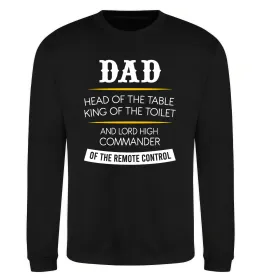 Світшот Dad head and king Чорний фото