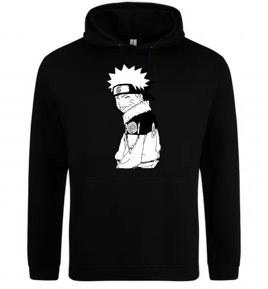 Чоловіча толстовка (худі) Наруто з язиком Чорний фото