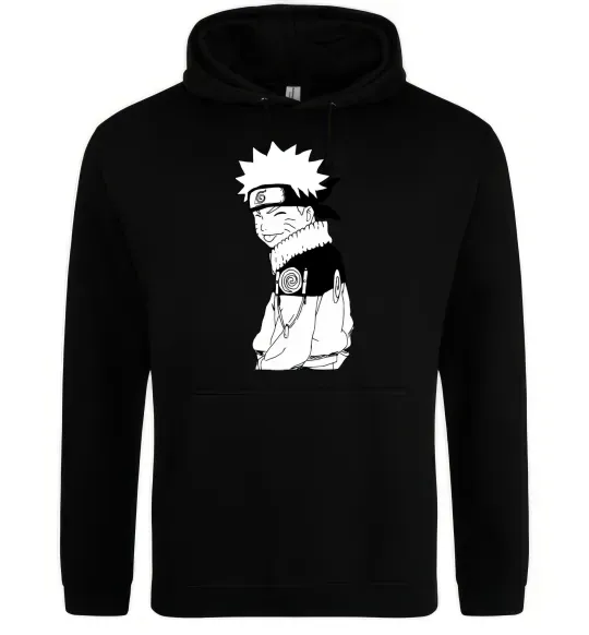 Женская толстовка (худи) Наруто з язиком Черный фото