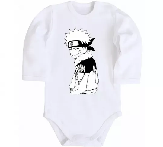 Дитячий бодік Наруто з язиком Білий фото