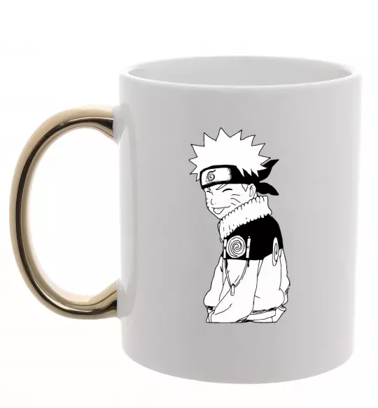 Чашка с цветной ручкой Наруто з язиком Золото фото