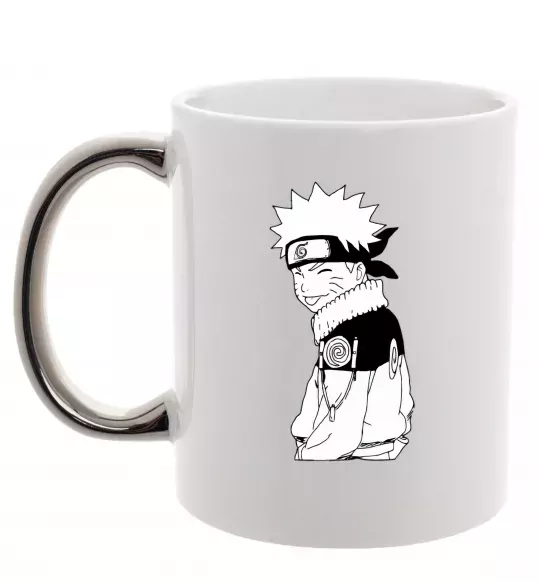 Чашка с цветной ручкой Наруто з язиком Серебро фото