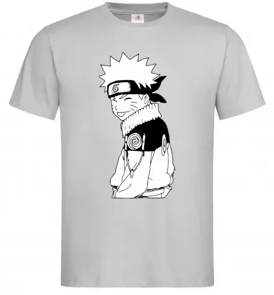 Чоловіча футболка Наруто з язиком Сірий фото