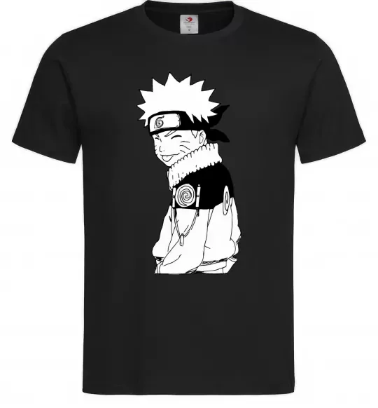 Чоловіча футболка Наруто з язиком Чорний фото