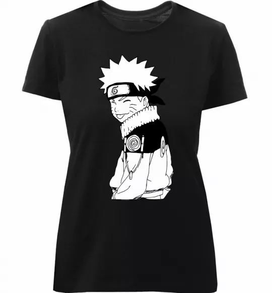 Жіноча преміум футболка Наруто з язиком Чорний фото