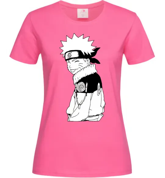Жіноча футболка Наруто з язиком Яскраво-рожевий фото