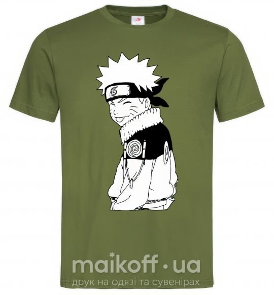 Мужская футболка Наруто с языком Оливковый фото