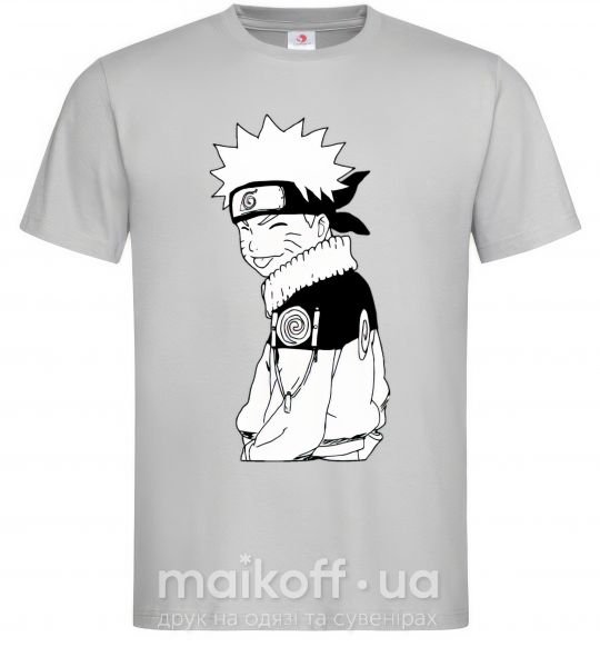 Чоловіча футболка Наруто с языком Сірий фото