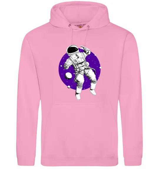 Женская толстовка (худи) Космонавт в круглом космосе Розовый фото