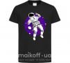 Дитяча футболка Космонавт в круглом космосе Чорний фото