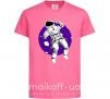 Детская футболка Космонавт в круглом космосе Ярко-розовый фото