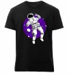 Чоловіча преміум футболка Космонавт в круглом космосе Чорний Чоловіча преміум футболка Космонавт в круглом космосе Чорний фото