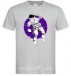Мужская футболка Космонавт в круглом космосе Серый фото