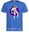 Мужская футболка Космонавт в круглом космосе Ярко-синий фото