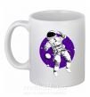 Чашка керамическая Космонавт в круглом космосе Белый фото