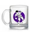 Чашка скляна Космонавт в круглом космосе Прозорий фото