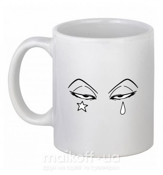 Чашка керамическая Аниме звезда слеза Белый фото