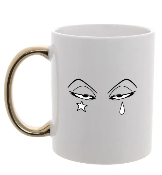 Чашка с цветной ручкой Аніме зірка сльоза Золото фото