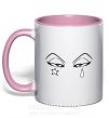 Чашка с цветной ручкой Аниме звезда слеза Нежно розовый фото