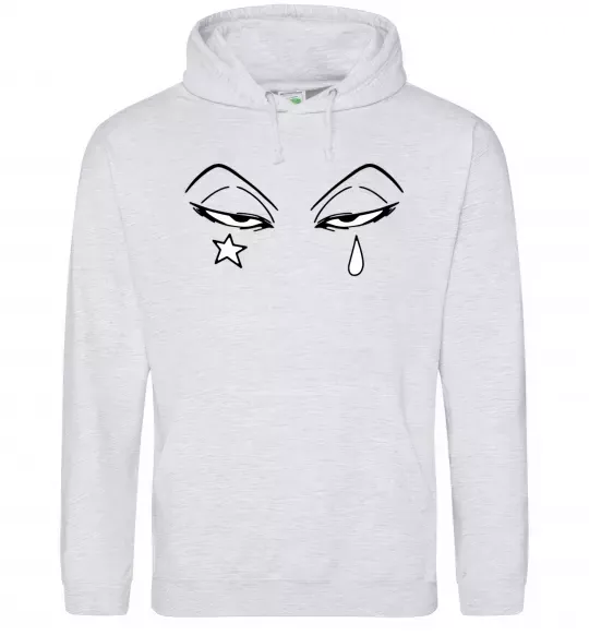 Женская толстовка (худи) Аніме зірка сльоза Серый меланж фото