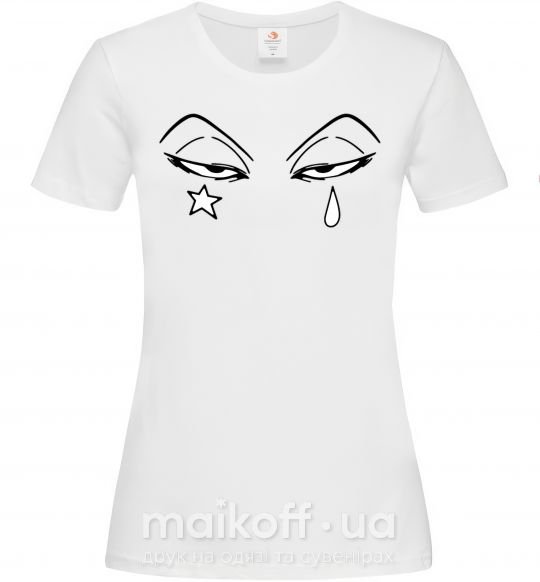 Женская футболка Аниме звезда слеза Белый фото