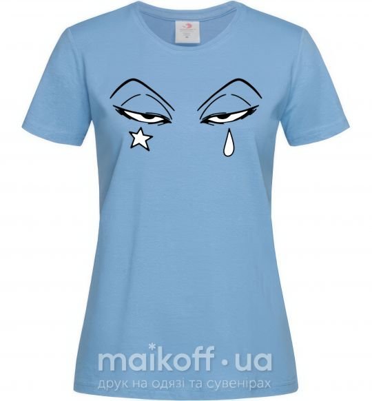 Женская футболка Аниме звезда слеза Голубой фото