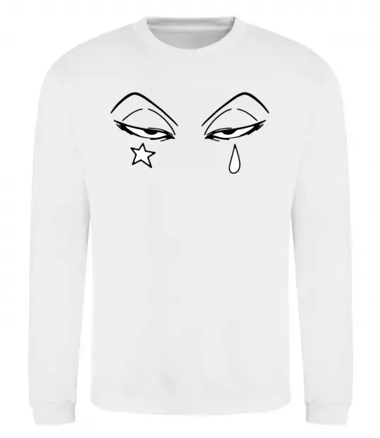 Світшот Аніме зірка сльоза Білий фото