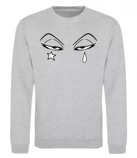 Світшот Аніме зірка сльоза Сірий меланж фото