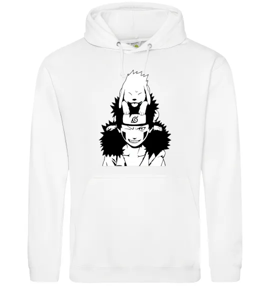 Чоловіча толстовка (худі) Аніме kiba з собакою Білий фото