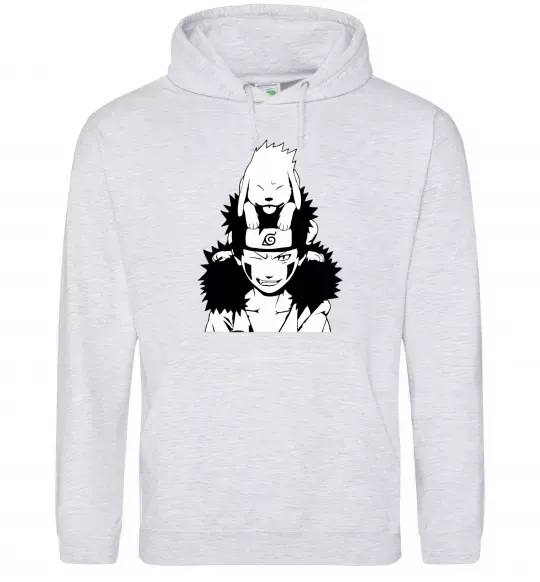 Жіноча толстовка (худі) Аніме kiba з собакою Сірий меланж фото