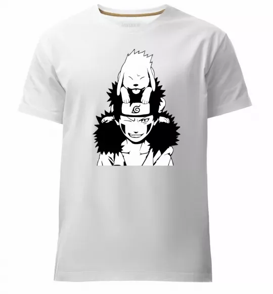 Мужская премиум футболка Аніме kiba з собакою Белый фото