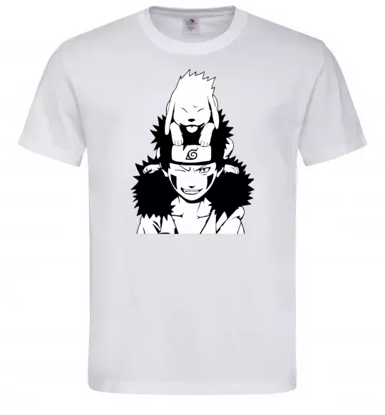 Чоловіча футболка Аніме kiba з собакою Білий фото