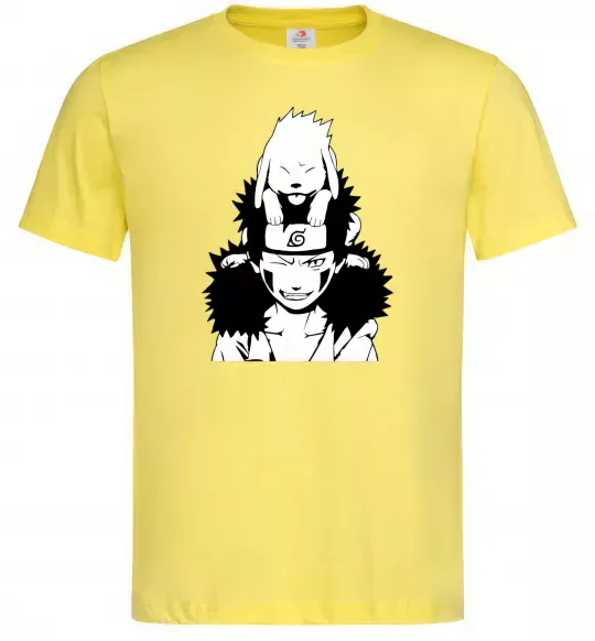 Чоловіча футболка Аніме kiba з собакою Лимонний фото