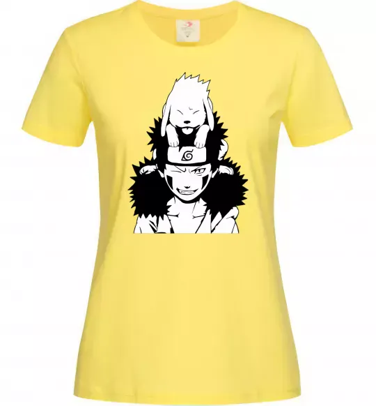 Женская футболка Аніме kiba з собакою Лимонный фото