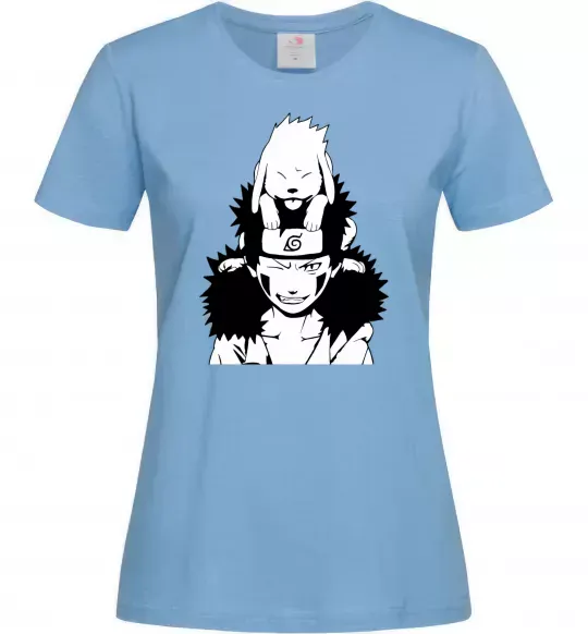 Женская футболка Аніме kiba з собакою Голубой фото