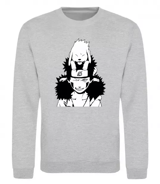 Свитшот Аніме kiba з собакою Серый меланж фото