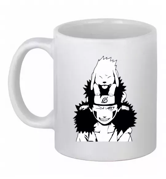 Чашка керамічна Аніме kiba з собакою Білий фото