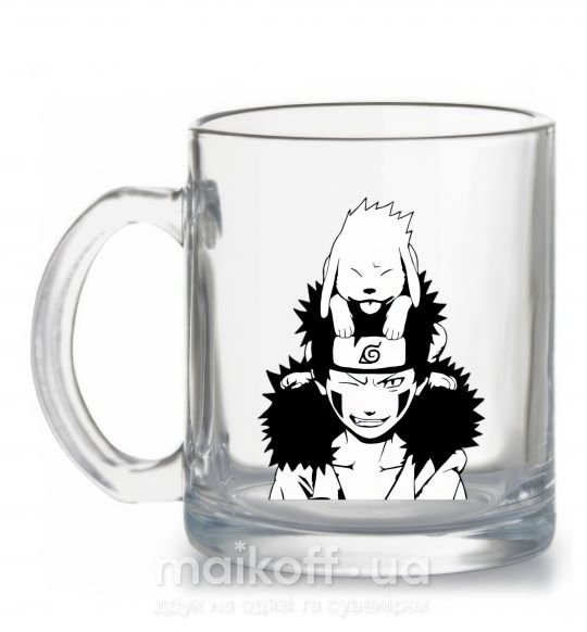 Чашка скляна Аниме kiba с собакой Прозорий фото