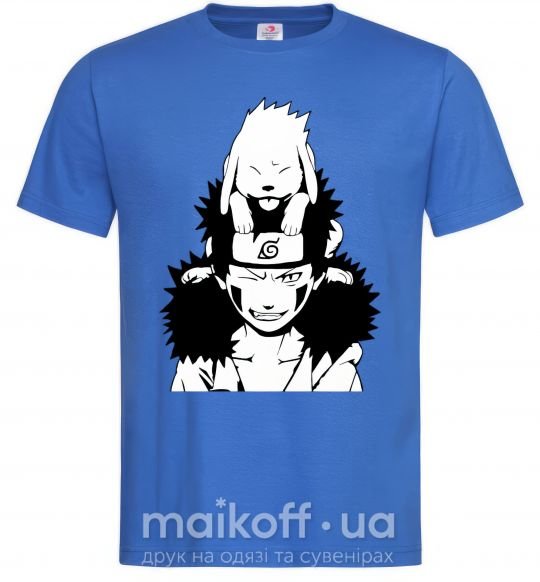Чоловіча футболка Аниме kiba с собакой Яскраво-синій фото