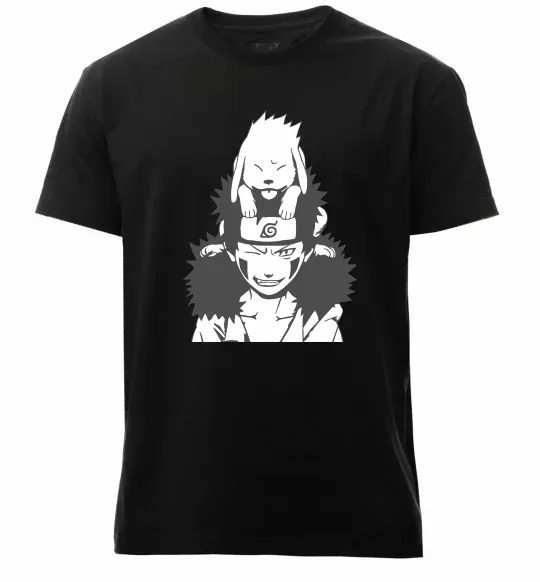 Мужская премиум футболка Аніме kiba з собакою Черный фото