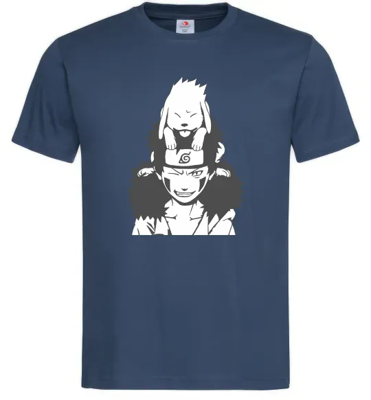 Чоловіча футболка Аніме kiba з собакою Темно-синій фото