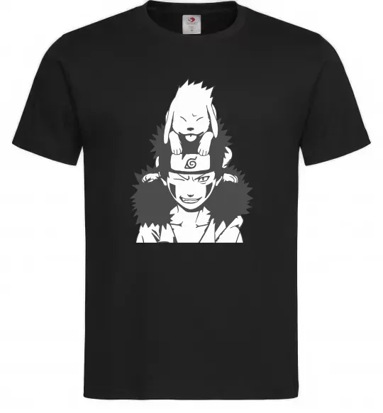 Чоловіча футболка Аніме kiba з собакою Чорний фото