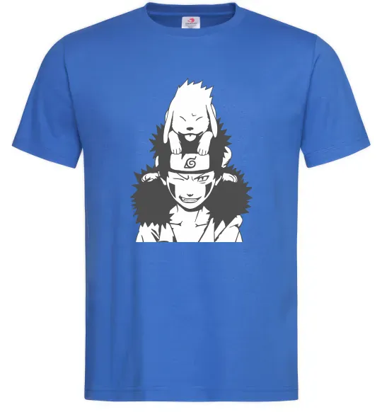 Чоловіча футболка Аніме kiba з собакою Яскраво-синій фото