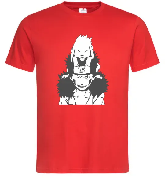 Чоловіча футболка Аніме kiba з собакою Червоний фото