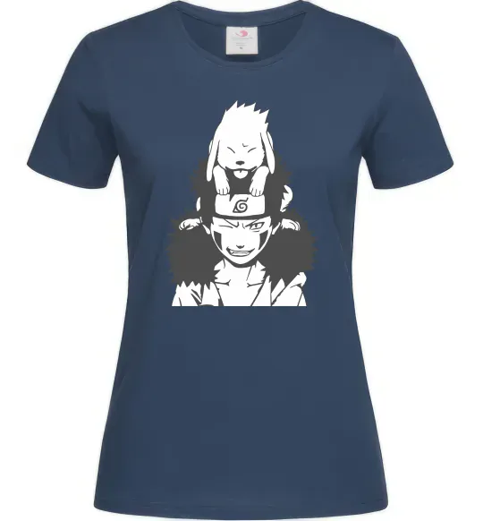 Женская футболка Аніме kiba з собакою Темно-синий фото