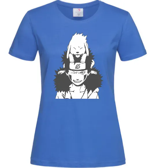 Женская футболка Аніме kiba з собакою Ярко-синий фото