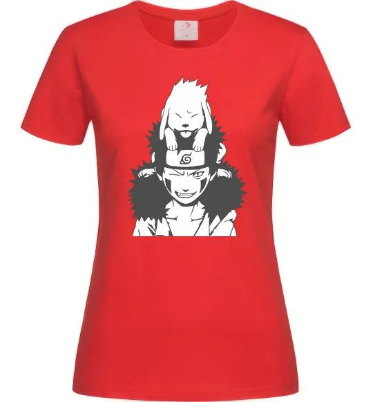 Женская футболка Аніме kiba з собакою Красный фото