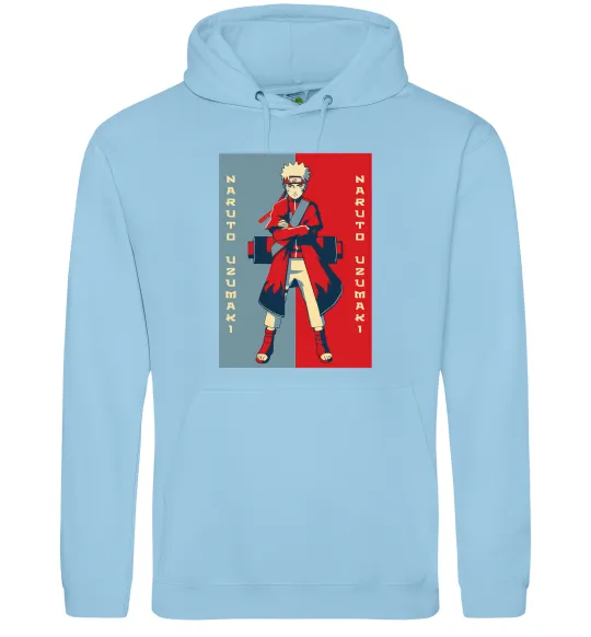 Мужская толстовка (худи) Наруто червоно-синій Голубой фото