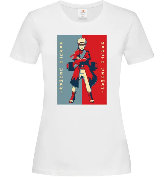 Женская футболка Наруто червоно-синій Белый фото